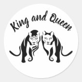 Sticker Rond Kings et Queens Black Leo Lion et Lioness (Devant)