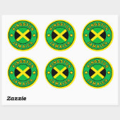 Sticker Rond Kingston Jamaïque (Feuille)