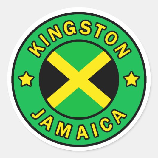 Sticker Rond Kingston Jamaïque (Devant)