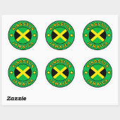 Sticker Rond Kingston Jamaïque (Feuille)