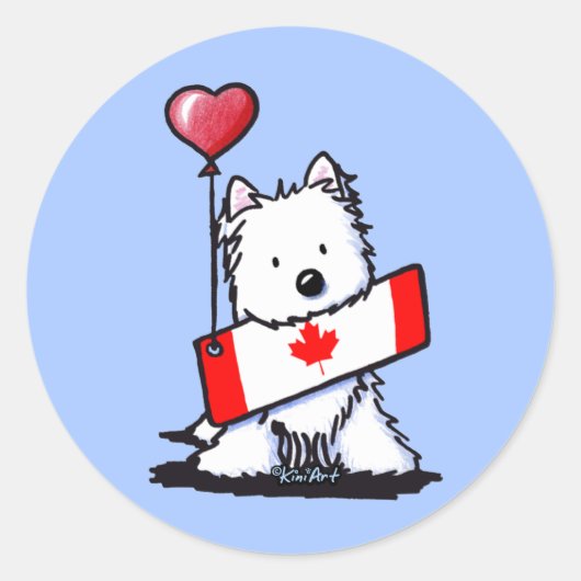 Sticker Rond KiniArt Canadian Westie (Devant)