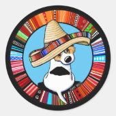 Sticker rond KiniArt Jack Russell Terrier classiqu (Devant)