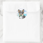 Sticker Rond KiniArt Merle Corgi (Sac)