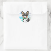Sticker Rond KiniArt Merle Corgi (Sac)