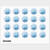 Sticker Rond KiniArt Panda Cub (Feuille)