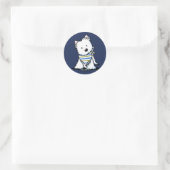 Sticker Rond KiniArt Scarf Westie (Sac)