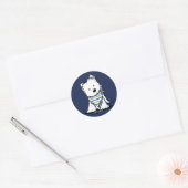 Sticker Rond KiniArt Scarf Westie (Enveloppe)
