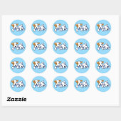 Sticker Rond KiniArt Sealyham Terriers (Feuille)