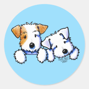 Sticker Rond KiniArt Sealyham Terriers