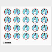 Sticker Rond KiniArt Snowman (Feuille)