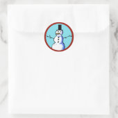 Sticker Rond KiniArt Snowman (Sac)