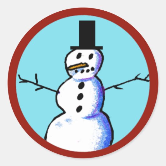 Sticker Rond KiniArt Snowman (Devant)
