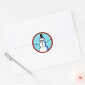 Sticker Rond KiniArt Snowman (Enveloppe)