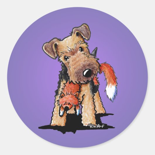 Sticker rond KiniArt Welsh Terrier (Devant)