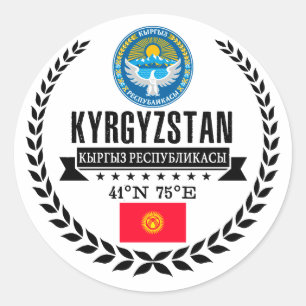 Sticker Rond Kirghizistan