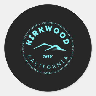 Sticker Rond Kirkwood Californie Ville de Montagne - Élevé Ca S
