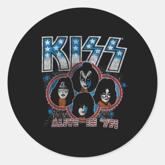 Sticker Rond Kiss Alive En 77 (Devant)