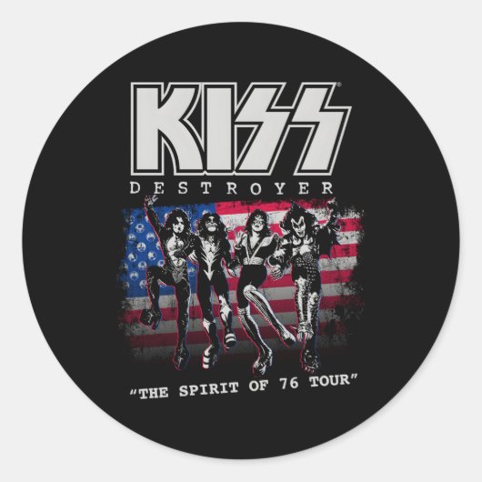 Sticker Rond Kiss Destroyer L'Esprit De '76 (Devant)
