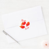 Sticker Rond Kiss Kiss (Enveloppe)