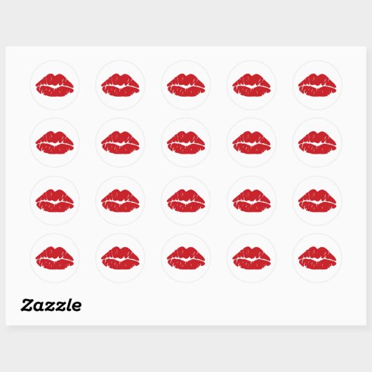 Sticker Rond Kiss Love Kisses Small (Feuille)