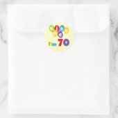 Sticker Rond Kiss Me I'm 70 Anniversaire T-shirts et cadeaux (Sac)