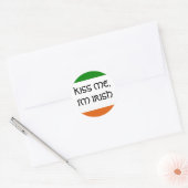 STICKER ROND KISS ME, JE SUIS IRLANDAIS (Enveloppe)
