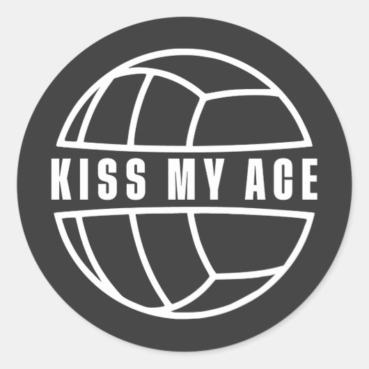 Sticker Rond Kiss my Ace (Devant)