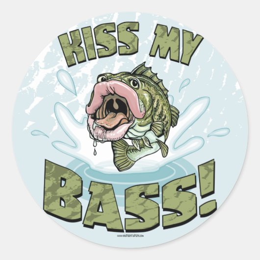 Sticker Rond Kiss My Bass Grosse Bouche (Devant)