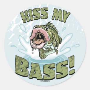 Sticker Rond Kiss My Bass Grosse Bouche