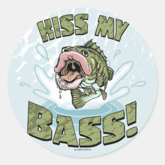 Sticker Rond Kiss My Bass Grosse Bouche
