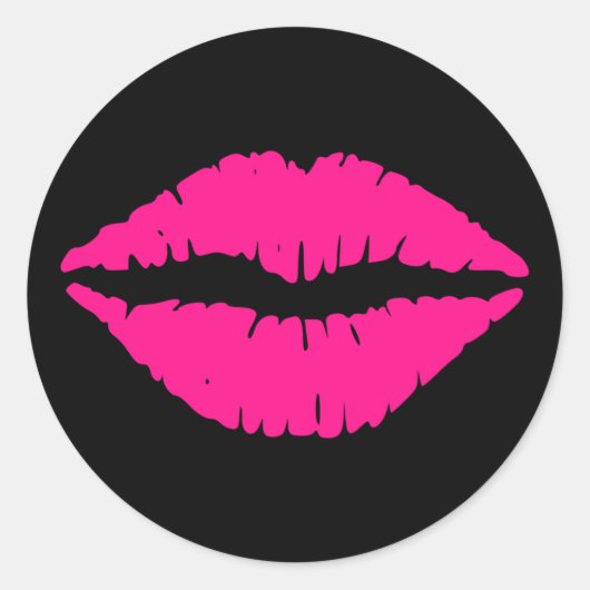 Sticker Rond Kiss rose (Devant)