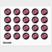 Sticker Rond Kiss rose (Feuille)