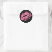 Sticker Rond Kiss rose (Sac)