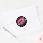 Sticker Rond Kiss rose (Enveloppe)