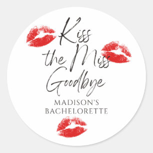 Sticker Rond Kiss The Miss Goodbye Bachelorette