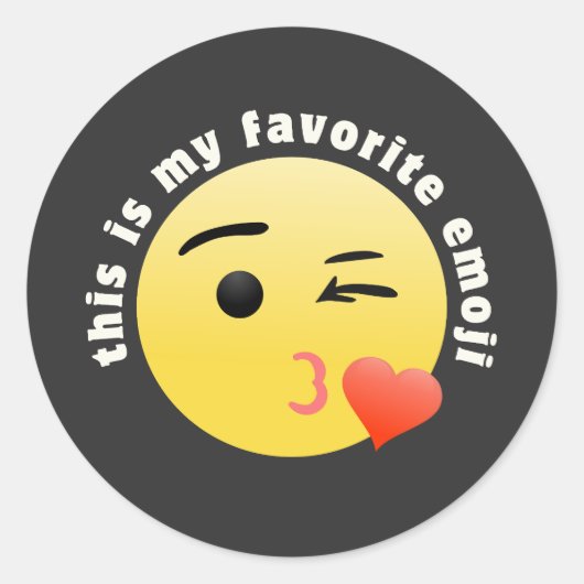Sticker Rond Kisser Heart Emoji (Devant)
