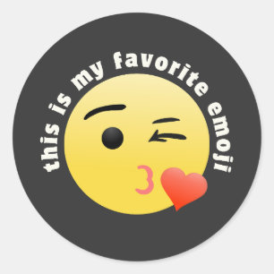 Sticker Rond Kisser Heart Emoji