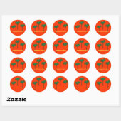 Sticker Rond Kissimmee, Floride design tropical (Feuille)