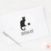 Sticker Rond Kit critique Funny Cat D20 RPG Tabletop Jeu (Enveloppe)