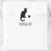 Sticker Rond Kit critique Funny Cat D20 RPG Tabletop Jeu (Sac)