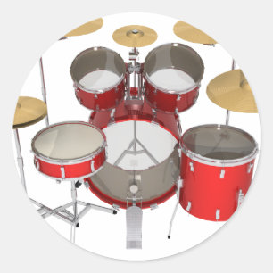 Sticker Rond Kit de batterie rouge :