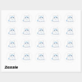 Sticker Rond Kit de couverture confortable chaton kawaii design (Feuille)