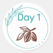 Sticker Rond Kit de dégustation de chocolat Jour 1 (Devant)