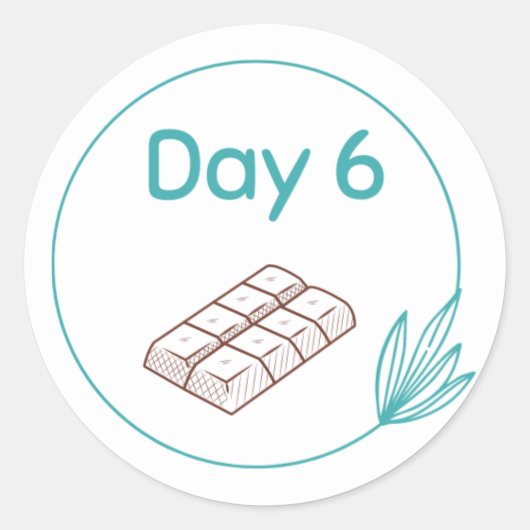 Sticker Rond Kit de dégustation de chocolat Jour 6 (Devant)