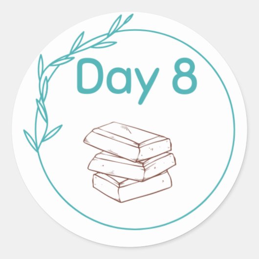 Sticker Rond Kit de dégustation de chocolat Jour 8 (Devant)
