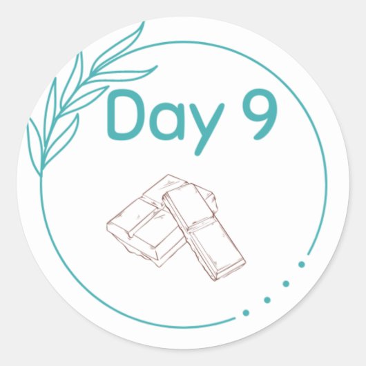 Sticker Rond Kit de dégustation de chocolat Jour 9 (Devant)
