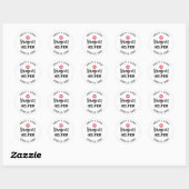 Sticker Rond Kit de récupération Mariage Hangover personnalisé (Feuille)