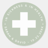 Sticker Rond Kit de secours Vert Sauge Dans la maladie et dans  (Devant)