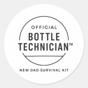 Sticker Rond Kit de Survie pour Nouveau Papa Technicien de Bout