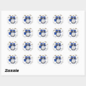 Sticker Rond Kit de tambour bleu : (Feuille)